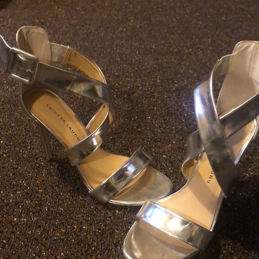 4 1/2 inch silver high heels very Sexy shoe...